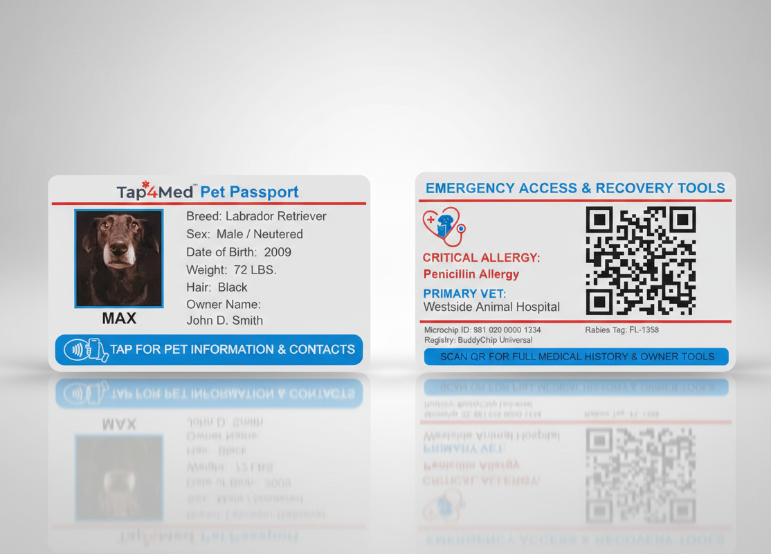 tap4med pet passport: one tap medical & contact card for pets tap4med pet passport: one tap medical & contact card for pets
